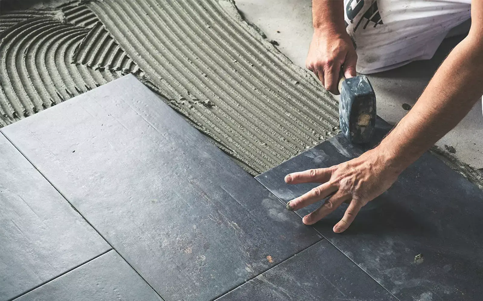 during-tile-installation Tile installation | Legend Flooring